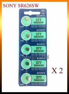 Sony SR626SW (377) 1.55V Silver Oxide Watch Battery (25 Coin Cells)