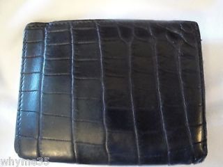 bottega veneta dark brown crocodile alligator bifold wallet