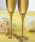 Venice Gold & Swarovski Crystals Wedding Toasting Flutes Glass