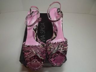 Via Spiga, Vero Cuoio, Womens Pink Rython shoes, size 8 M, Made in 