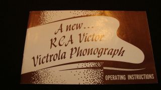 new RCA Victor Victrola Phonograph Operating Instructions Manual 