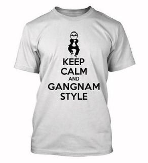 Keep Calm & Gang Nam Style T shirt GangNam youtube Korean Psy Oppa fan 