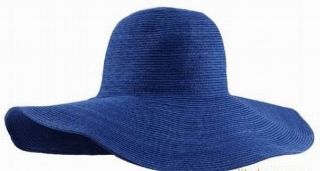 Womens Wide Brim Summer Beach Sun Hat Straw Flossy adumbral Hat 8 