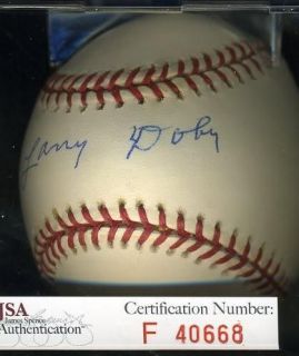 larry doby jsa signed al baseball autograph 