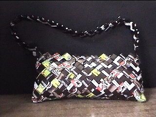 Whimisical PURSE w/The Simpsons & Chocolate   gum wrapper weave