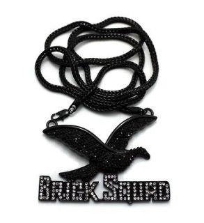 iced out black brick squad pendant franco chain time left