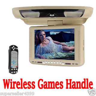 Tan/Beige IR 10.4 LCD Car Roof Mount DVD Player Radio USB SD 32bit 