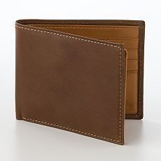mens rolfs bifold flip leather wallet brown brand new