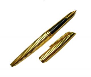 vintage waterman 18k solid yellow gold fountain pen one day