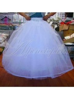    White 4 Layer Tulle Wedding Dress Ball Gown Crinoline Petticoat