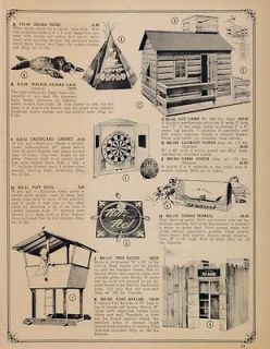 1962 Toy Ad Tepee Log Cabin Fort Apache Tree House RARE   ORIGINAL 