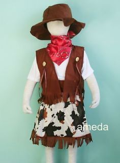   COWGIRL DRESS UP COSTUME 6PC BIRTHDAY PARTY FANCY OUTFIT 1 3Y Z088