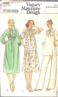 vintage vogue sewing pattern misses maternity dress top pants 7022