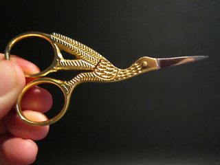   Style Midwife Stork Scissors French English Needlework Sewing Tool