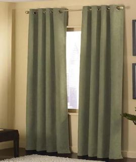   Sage Grommet Micro Suede Curtain Window Covering Drapes 54x84 Each