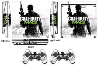 Skin Sticker for PS3 PlayStation 3 Slim and 2 controller skins COD MW3 