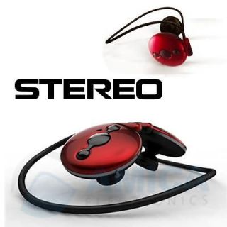 avtk red stereo bluetooth headset iphone 4 3gs ipod w