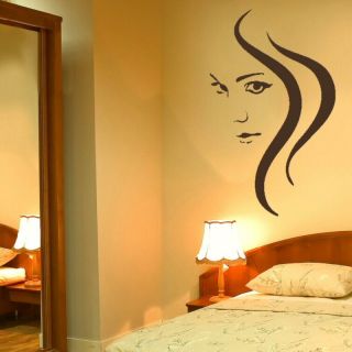 BEAUTY WOMAN HAIR SALON WALL DECAL STICKER GRAPHIC giant tattoo 