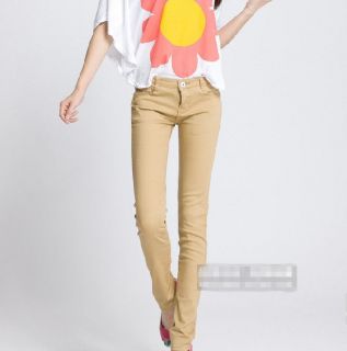 Womens Stretch Candy Pencil Pants Casual Slim Fit Skinny Jeans 