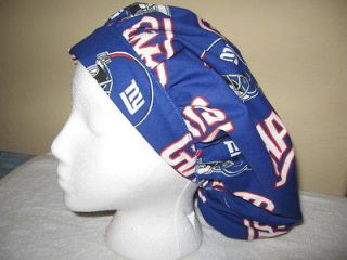 nfl ny giants bouffant surgical scrub hat cap womens new handmade time 
