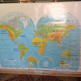 Modern Educational Systems Inc Physical   Political World Map, 840 50