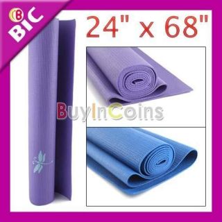 24 x 68 Yoga Mat Pad Non Slip Exercise Fitness Color