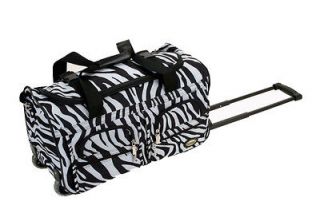 rockland deluxe 22 rolling duffel bag zebra one day shipping