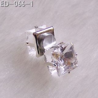 Newly listed 6Pairs 8mm White Cubic Zirconia MAGNETIC Stud Earrings