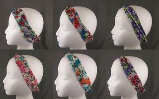 Vintage floral flower print long tie wrap fabric headband head scarf