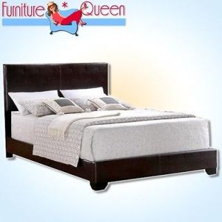 TWIN SIZE BED * Erin Black Leather Frame (Material) Guest * NEW 