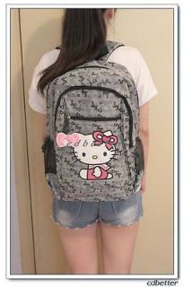 Hello Kitty Pattern Durable Nylon Girl Child Schoolbag Rucksack 