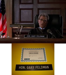   Cliff Gorman Judge Gary Feldman Screen Used Nameplate Prop