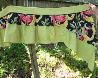 Vintage Barkcloth Fabric Drape Curtain Valance 15 Feet Long