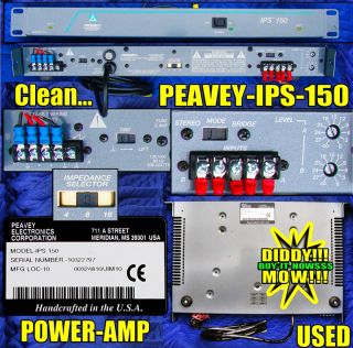 Peavey Power Amp IPS 150 1U Rack Mount Amplifier Clean Working Unit 