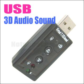  USB 2.0 To 3D Virtual Audio Sound Card Adapter Converter 7.1 CH PC NEW