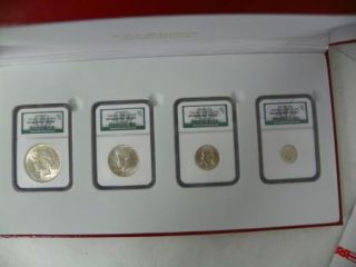Binion Silver Collection 4 Coins NGC Graded Certified Inc Peace $ C212 