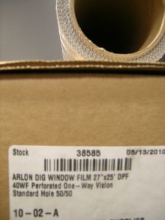 Arlon Digital Window Film 27 x 25 40WF Perforated