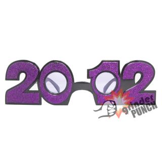 2012 New Years Party Sunglasses Novelty Glitter Plastic Fiesta 