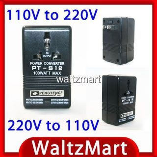 100W 220V to 110V 110V to 220V 2 Channel Voltage Converter Power 