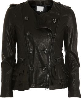Phillip Lim Leather Ruffle Jacket Size 4