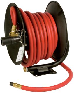 performance m614 30 foot manual air hose reel with hose condition new 