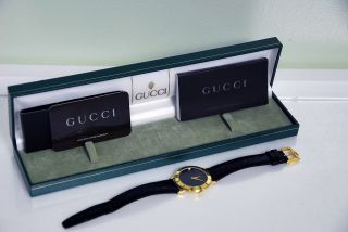 100% AUTHENTIC GUCCI CLASSIC 3000.2.M 18K GOLD PLATED GENTS SWISS 