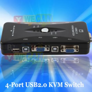 Port USB 2 0 KVM VGA SVGA Connectors Switch Box Adapter for Keyboard 