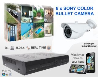 CH 8 Channel CCTV Surveillance Security DVR System 8 Security Camera 