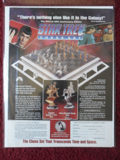 1992 Print Ad Franklin Mint ~ Star Trek Chess Set