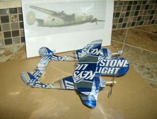 KEYSTONE LIGHT BEER Plane Airplane Made with REAL Beer Cans P 38 