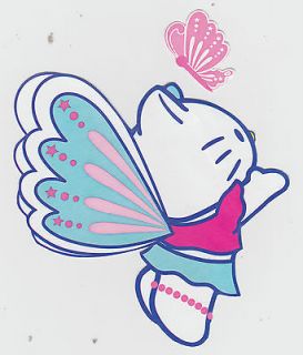   KITTY BUTTERFLY WALL BORDER SET PEEL & STICK CHARACTER CUT OUT