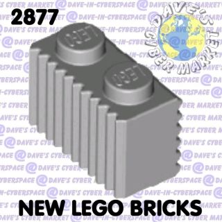 NEW LEGO ☻ (Pack of 5) x Lt Bluish Grey Profile Brick 1 x 2 with 