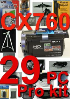Sony HDR CX760V CX760 96GB HD Camcorder 36 Piece Pro KIT with 5 Years 