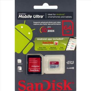 SanDisk Mobile Ultra 64GB Class 10 UHS I 30MB/S MicroSD SD SDHC SDXC 